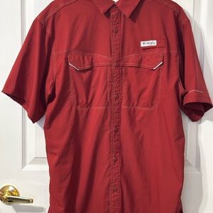 Columbia Men's Red Button Down Shirt